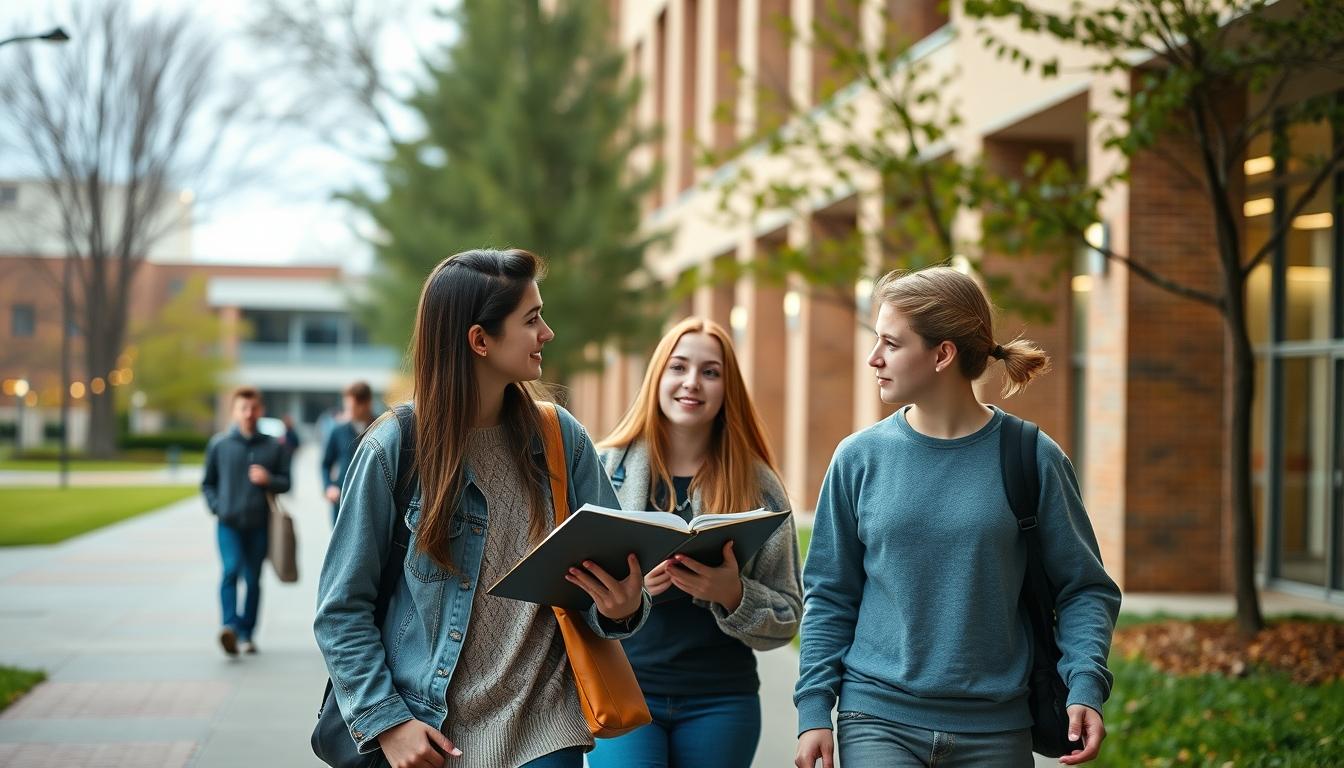 Modern university campus for students